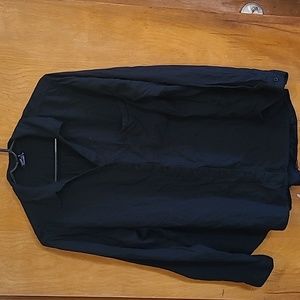 GEORGE Black Button Up Collared Dress Shirt Adult XXL 20